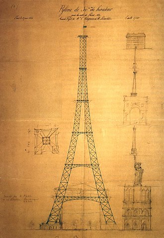 premier croquis de la Tour Eiffel © Wikipedia
