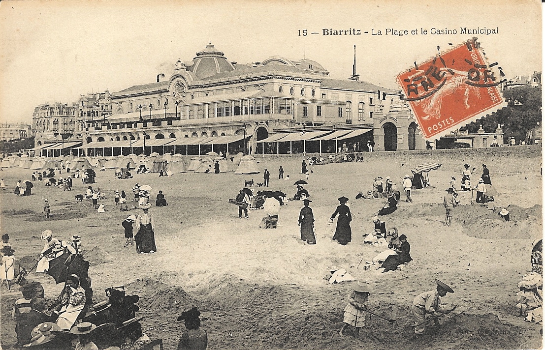 Biarritz carte postale ancienne, Grande Plage