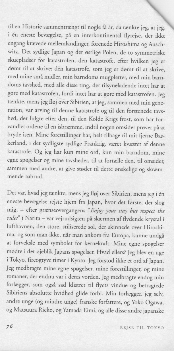 Nouvelle "Voyage à Tokyo" traduite en danois par Mette Olesen, 1998, Tiderne Skifter